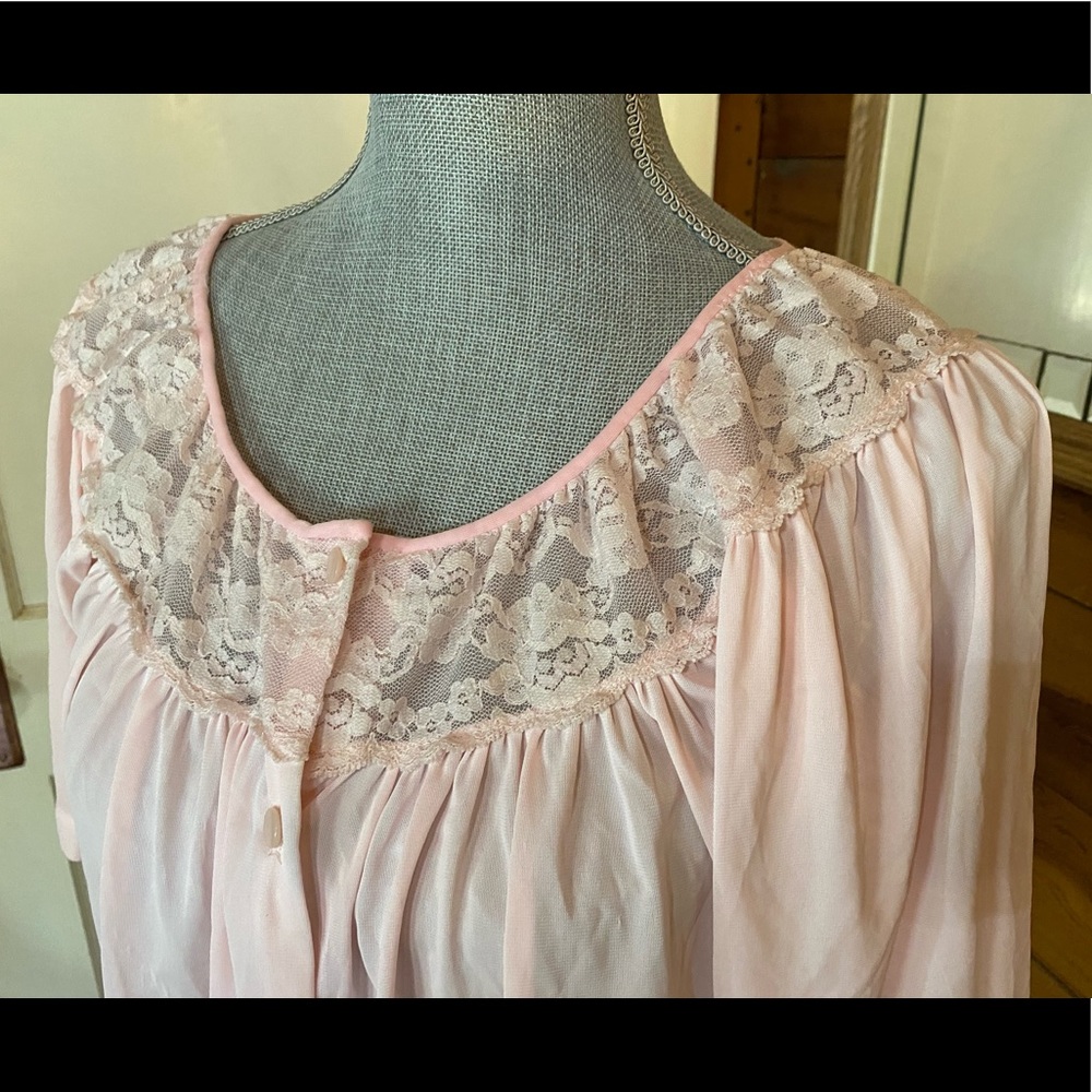 Pale Pink Lace Nightshirt - Vintage